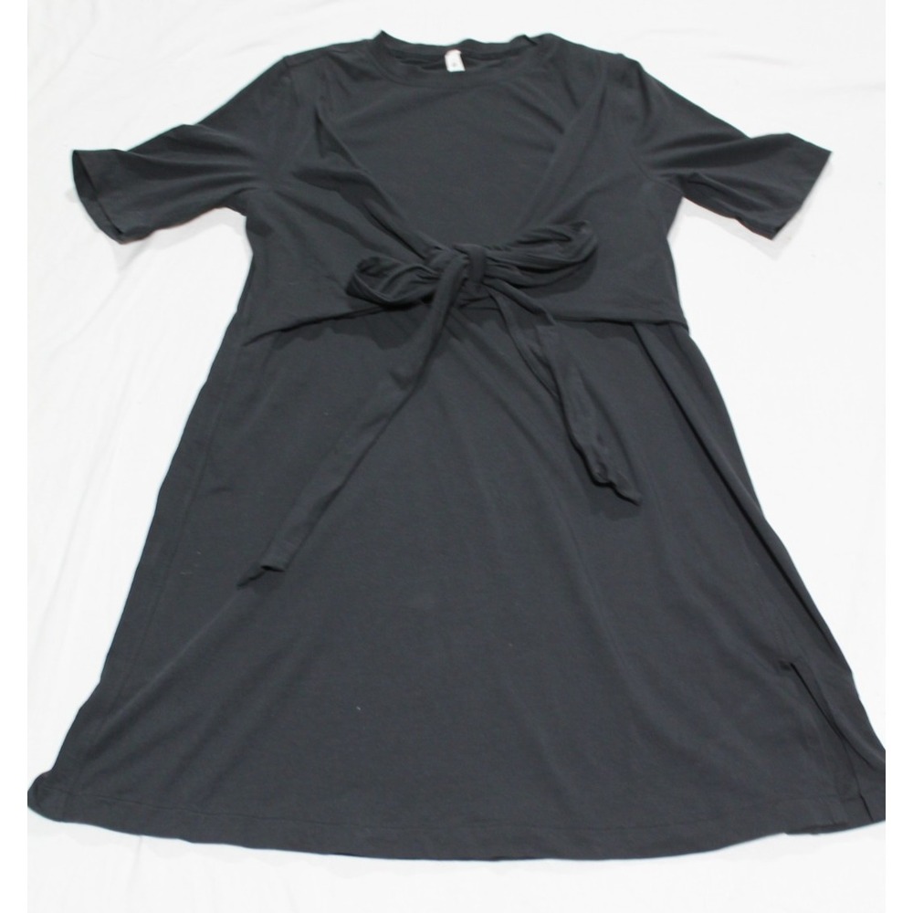 Lululemon Dress Womens 8 Black Tie Front Short Sleeve Athletic Casual A-Line